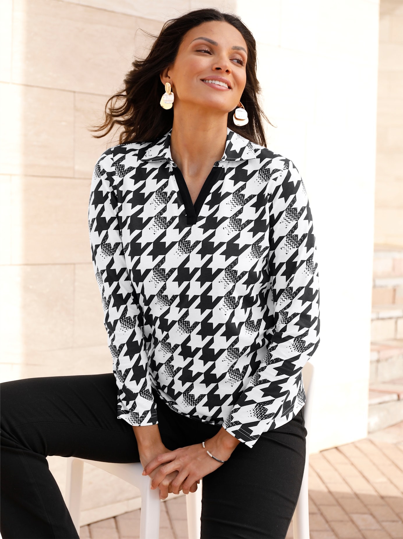 Classic Basics Langarmshirt "Druck-Shirt" 1 Stk. tlg. günstig online kaufen