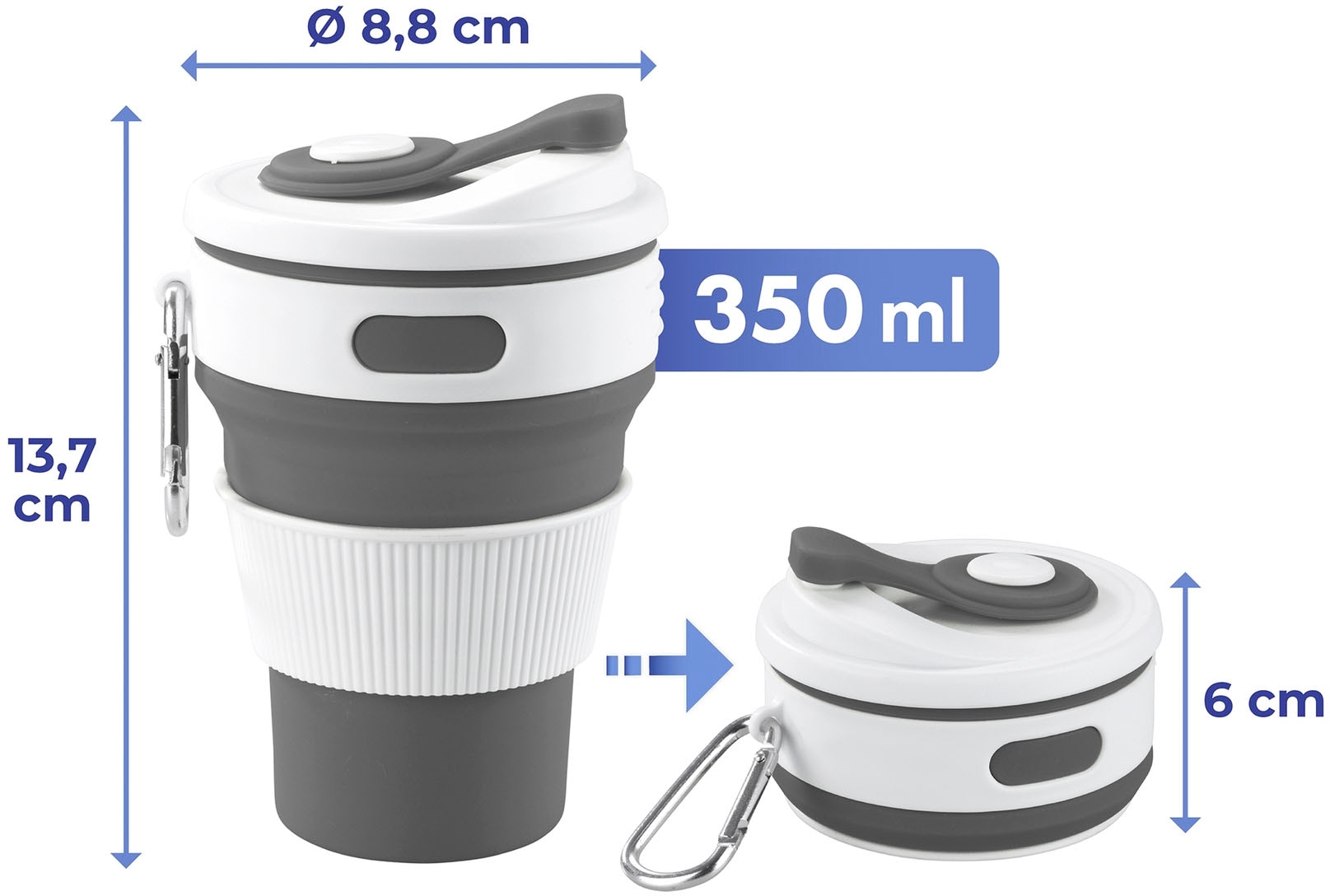 Maximex Coffee-to-go-Becher »Premium«, (Set, 2 tlg.), faltbar, je 350 ml, 2- teilig | BAUR
