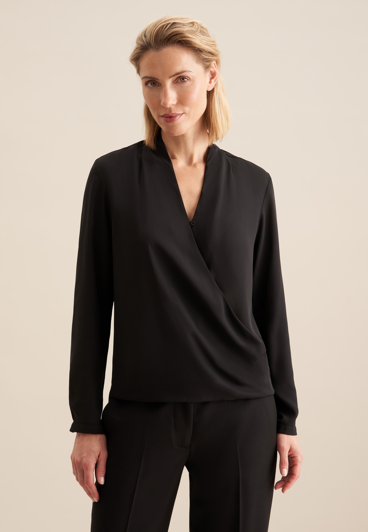 seidensticker Wickelbluse "Schwarze Rose" Uni günstig online kaufen