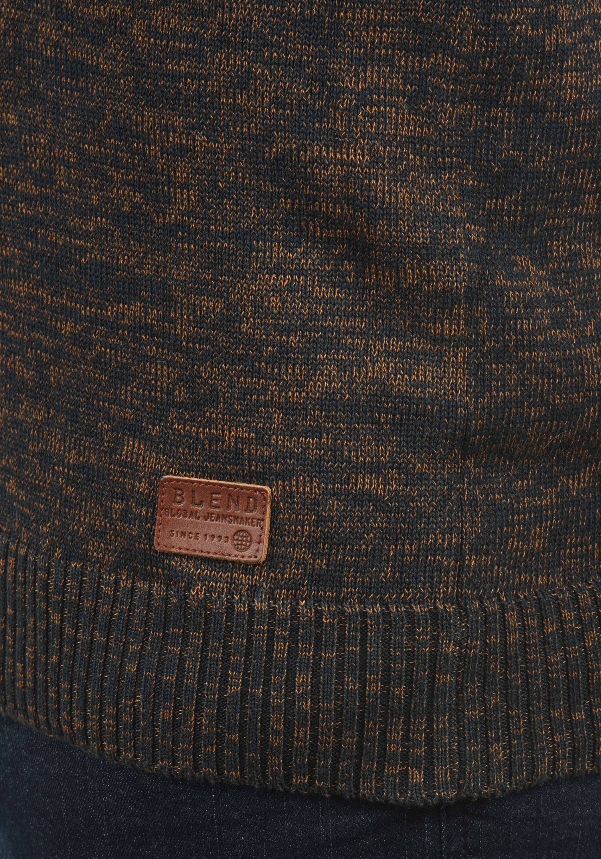 Strickpullover BLEND "BHDansel", Herren, Gr. M, burned orange, Feinstrick, 50% Baumwolle, 50% Polyacryl, meliert, regular fit, V-Ausschnitt, eingesetzt, Pullover Strickpullover, Feinstrickpullover mit V-Ausschnitt 6
