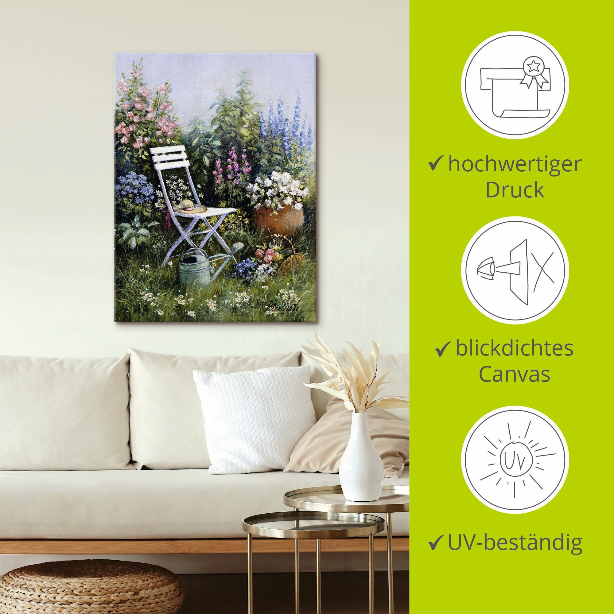 Artland Wandbild »Unvergesslich«, Garten, (1 St.), als Leinwandbild, Poster, Wandaufkleber in verschied. Größen