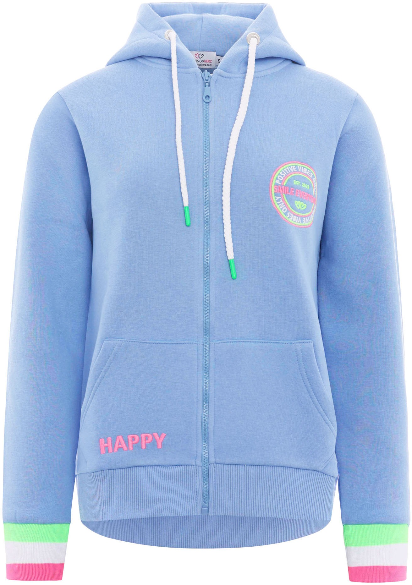Zwillingsherz Kapuzensweatjacke ""Smile Everyday ZH"" Kapuze, Taschen, Lang günstig online kaufen