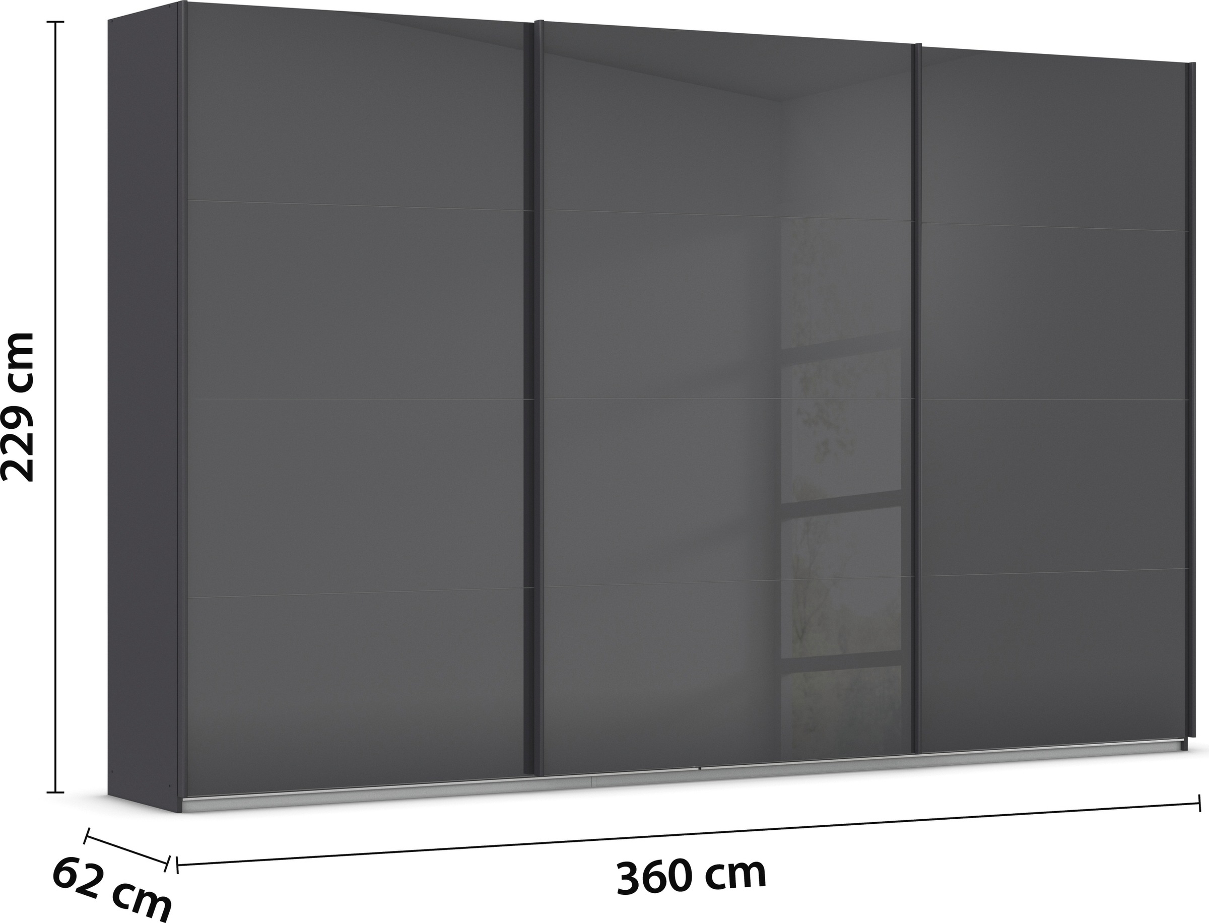 rauch Schwebetürenschrank »Kleiderschrank Schrank Garderobe AGORDO mit Glasfront«, durchdachte Innenausstattung, in 4 Breiten und 2 Höhen MADE IN GERMANY