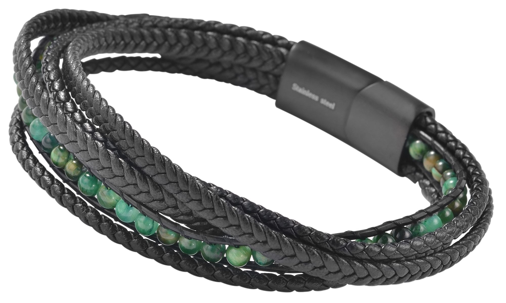 Adelia´s Armband »Unisex Armband – Lederarmband aus Leder mit Tigerauge 21 cm« Ideal zum Verschenken – schlicht und stilvoll