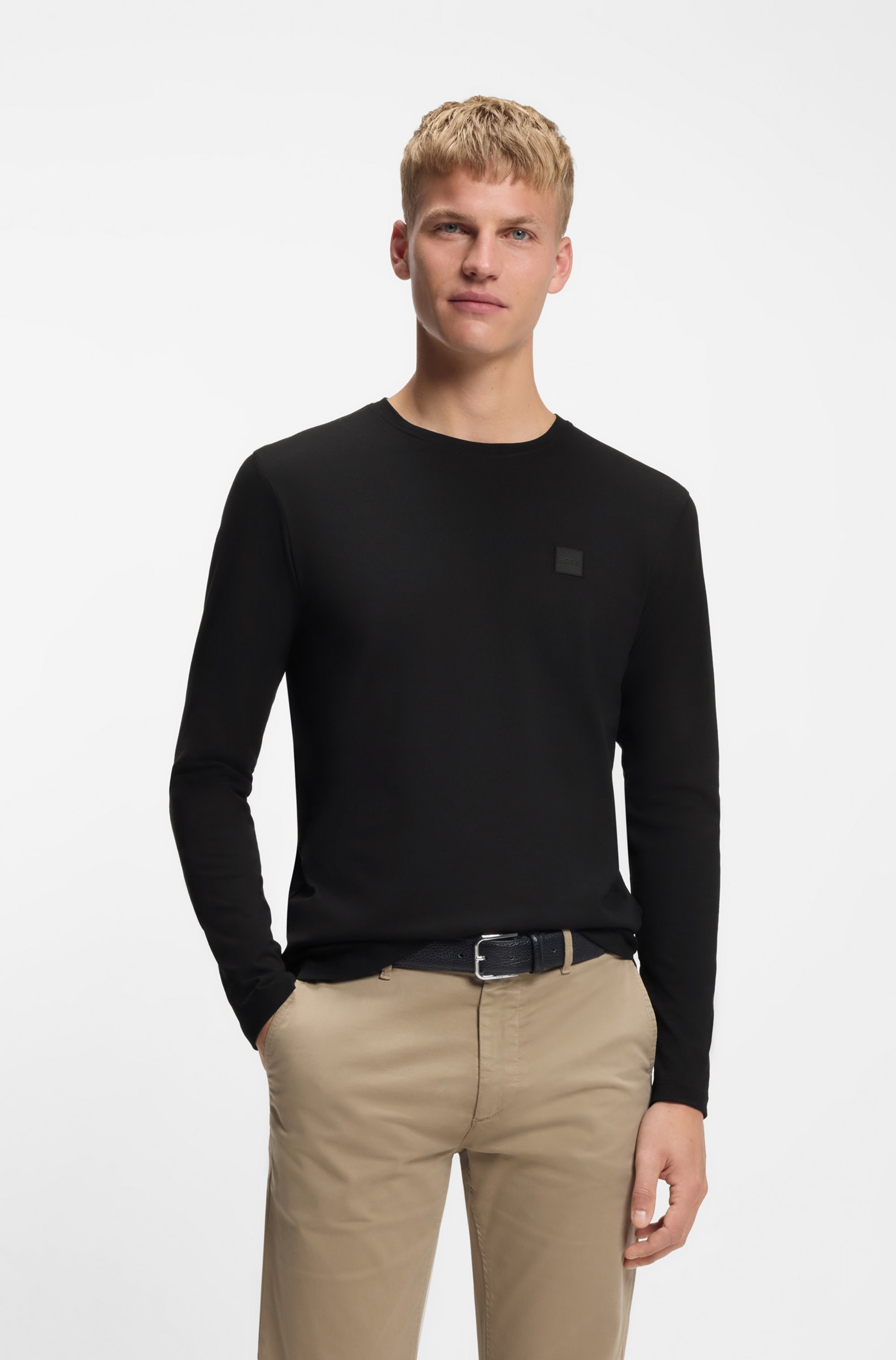 BOSS ORANGE Langarmshirt "Tacks" mit Markenlogo auf der Brust günstig online kaufen
