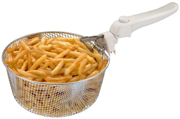 Moulinex AM4800 Mega 2kg Fritteuse, Fritteuse mit Öl, Anti-Geruchs-Filter, regelbare Temperatur, leichte Reinigung, knusprige Pommes, 1.800 Watt, für bis zu 8 Personen, Weiß/Silber