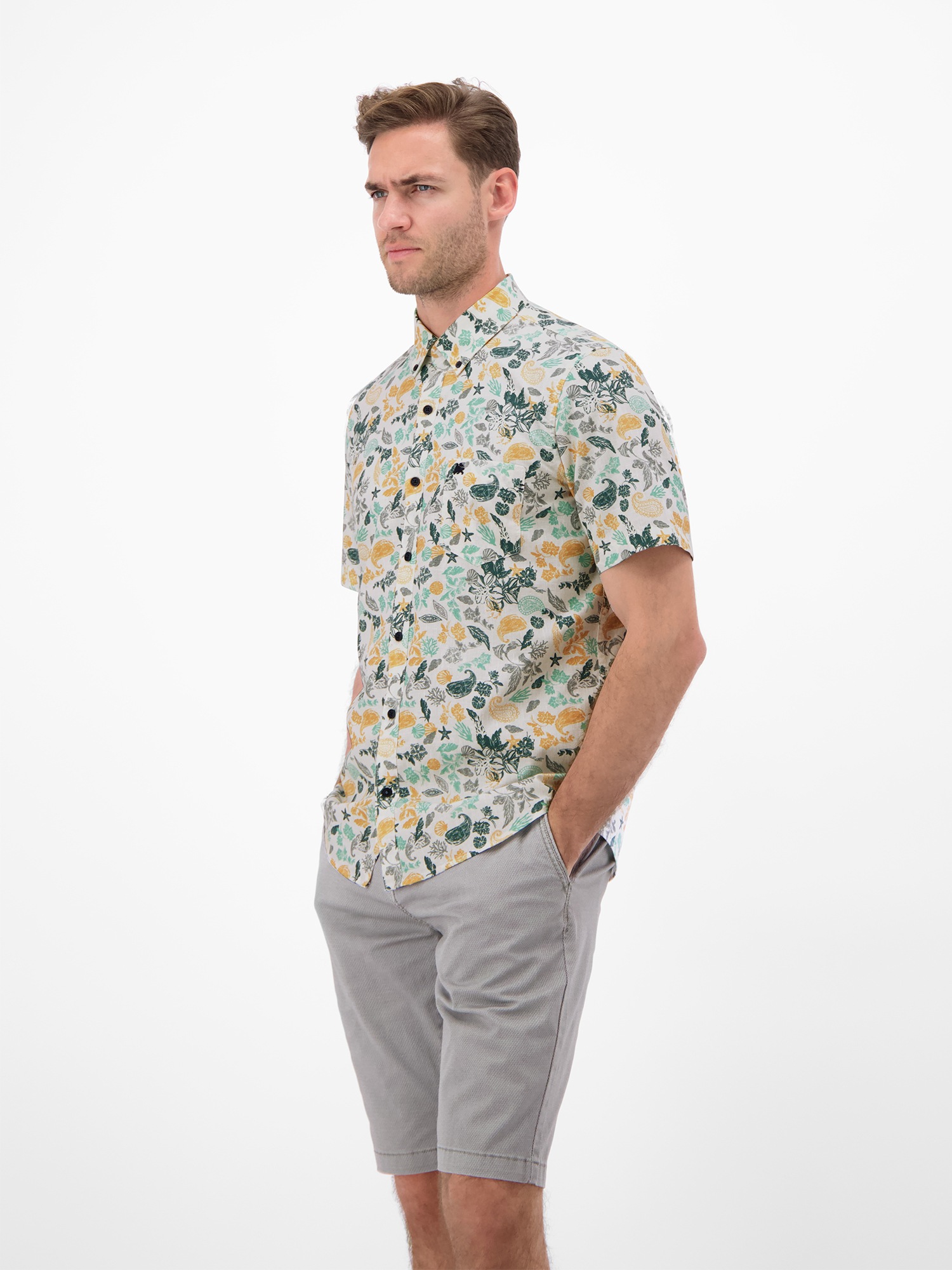 LERROS Kurzarmhemd »Kurzarmhemd mit sportivem Button-down-Kragen«