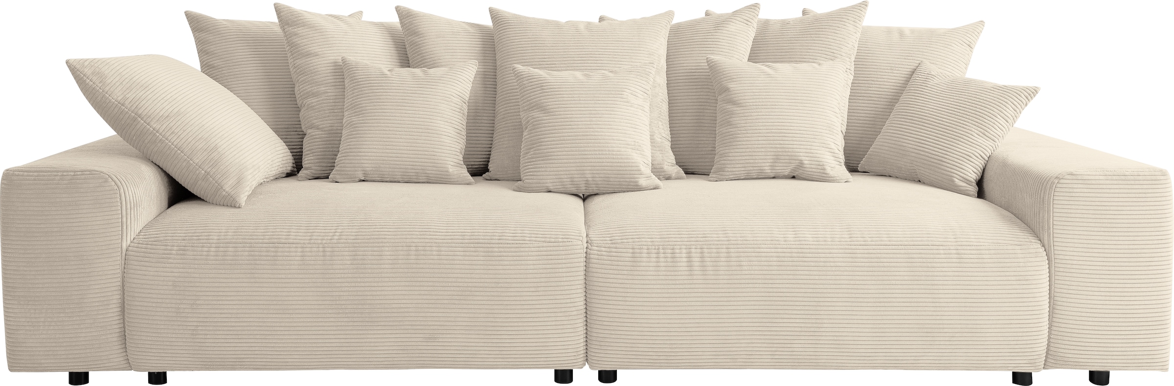 WERK2 Big-Sofa »Maxi B, Breite 290 cm«, Maximaler Kuschelkomfort: XXL-Sofa mit 78 cm Sitztiefe & 12 Kissen