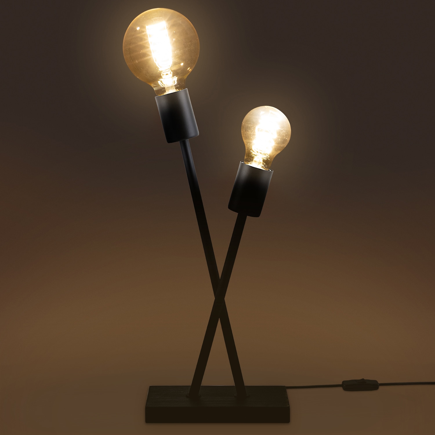 Paco Home Tischleuchte »IKS«, 2 flammig-flammig, Stehlampe LED Lampe Wohnzimmer Vintage Retro Industrial Design E27
