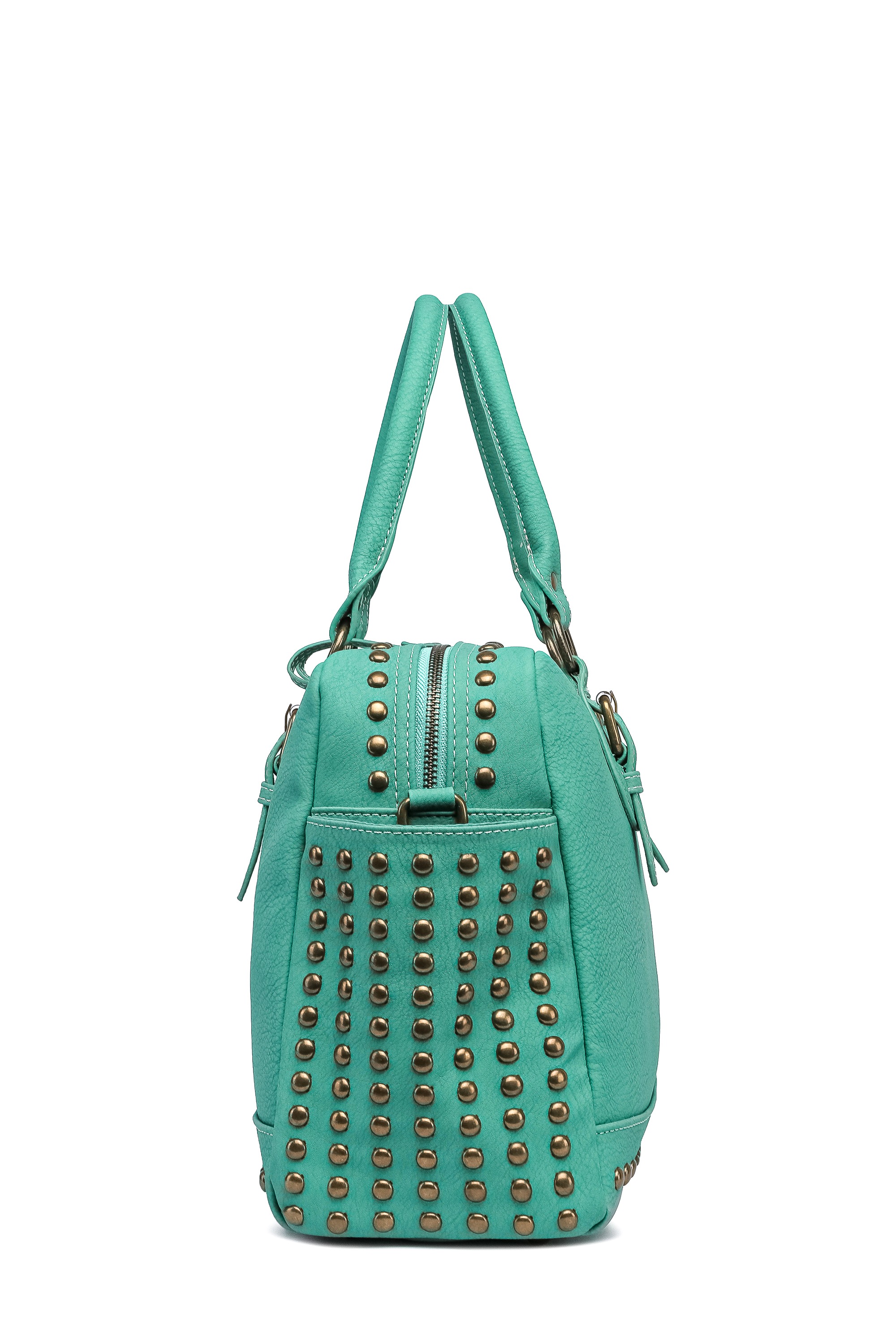 Schultertasche "Boho", Damen, Gr. B/H/T: 34cm x 24cm x 12cm onesize, grün (jade), Polyurethan (PU), COLLEZIONE ALESSANDRO, Taschen Schultertasche, mit 2 Seitenfächern 3