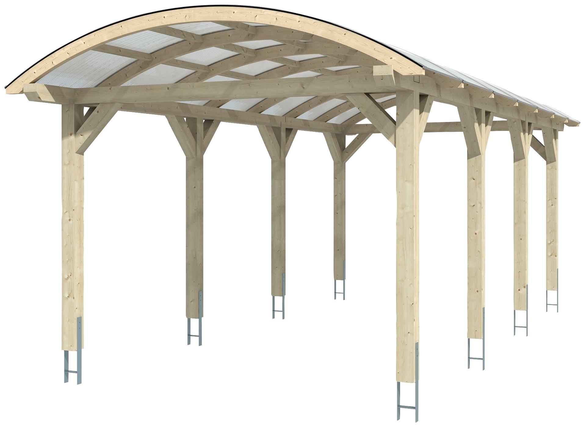 Skanholz Einzelcarport »Franken«, Leimholz-Nordisches Fichtenholz, 300 cm, natur
