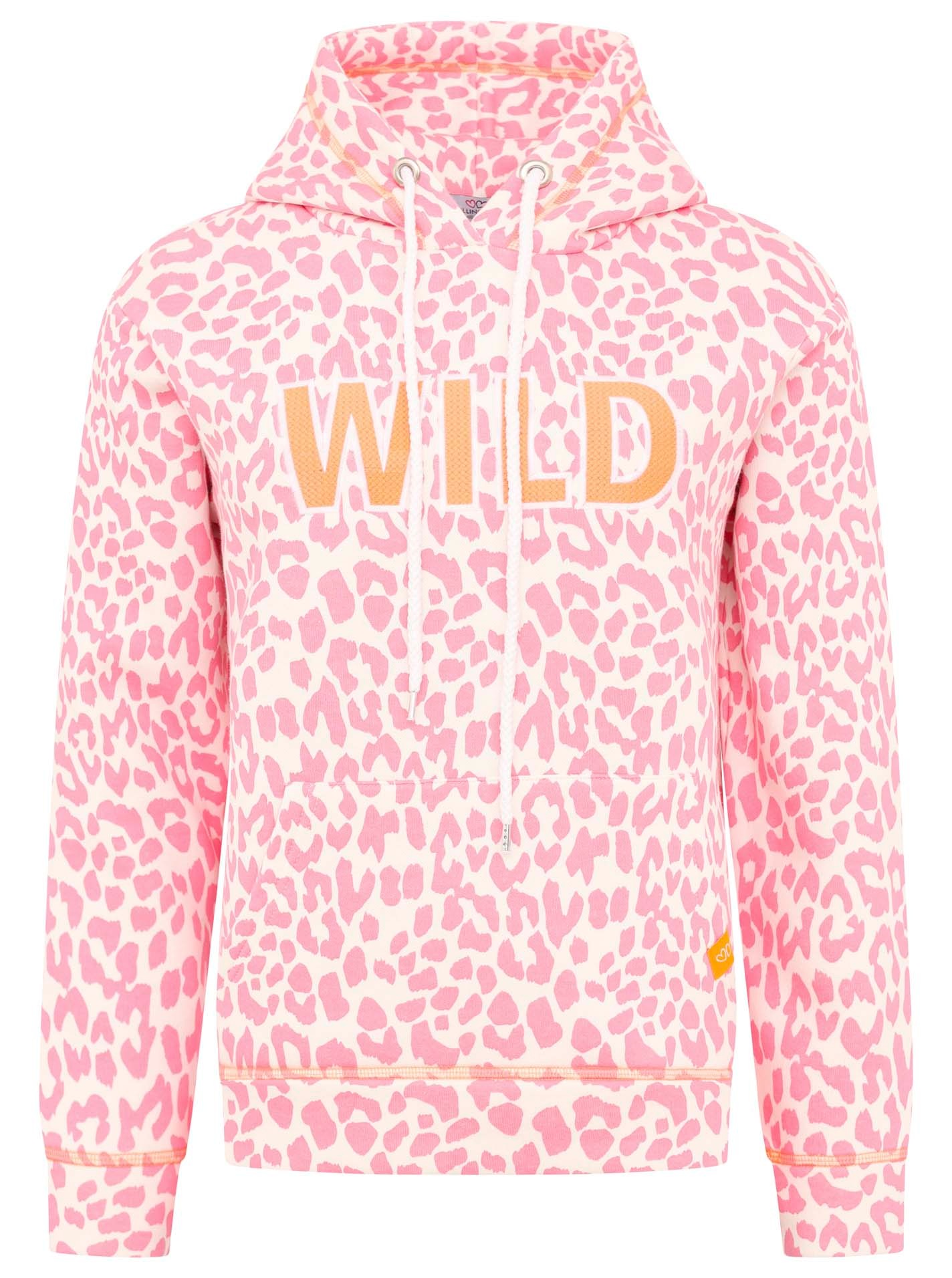 Zwillingsherz Hoodie ""Leo Pastell"", Leomuster und WILD Applikation, Kapuz günstig online kaufen