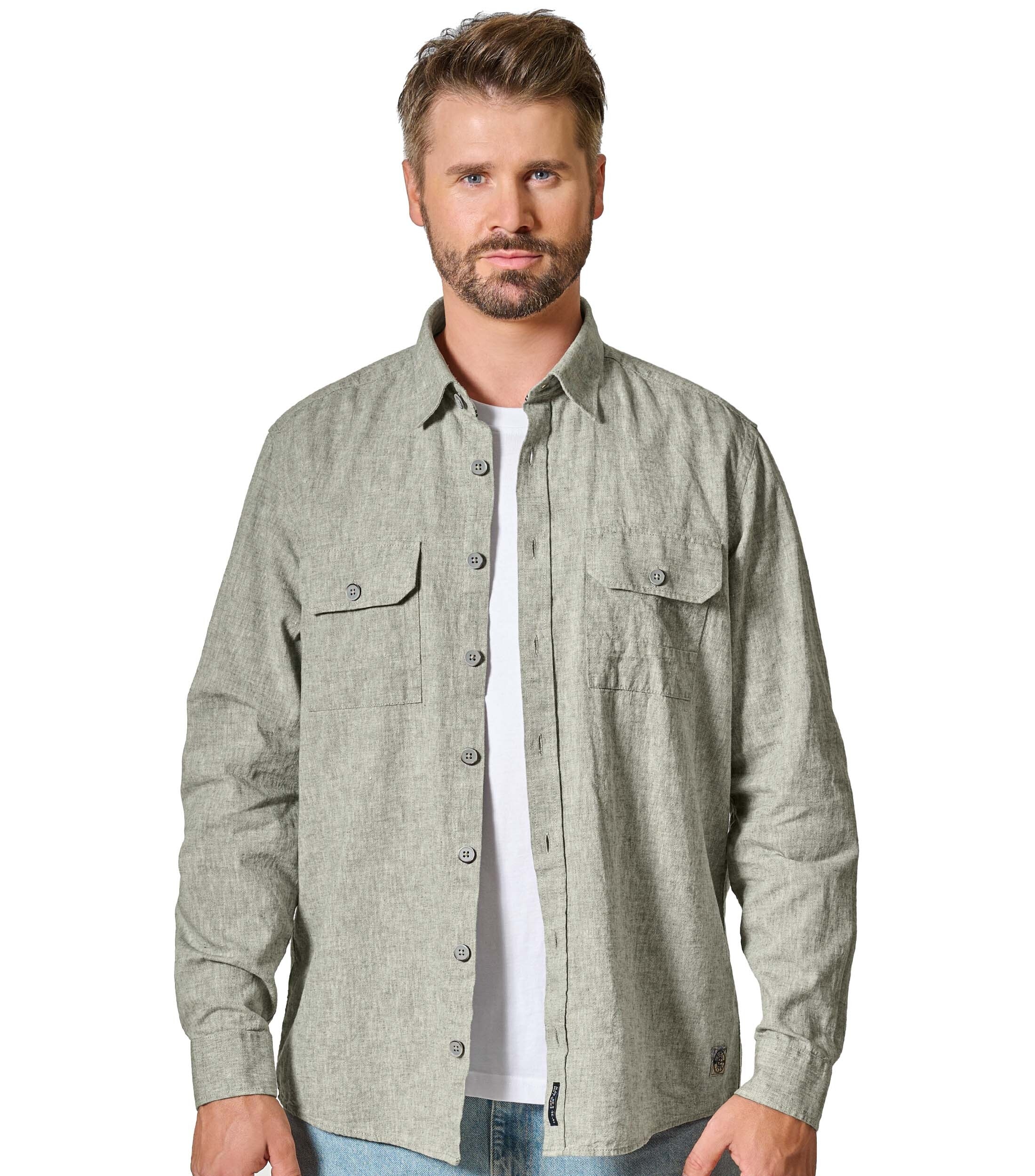 CASAMODA Langarmhemd "CASAMODA Hemdjacke uni" günstig online kaufen