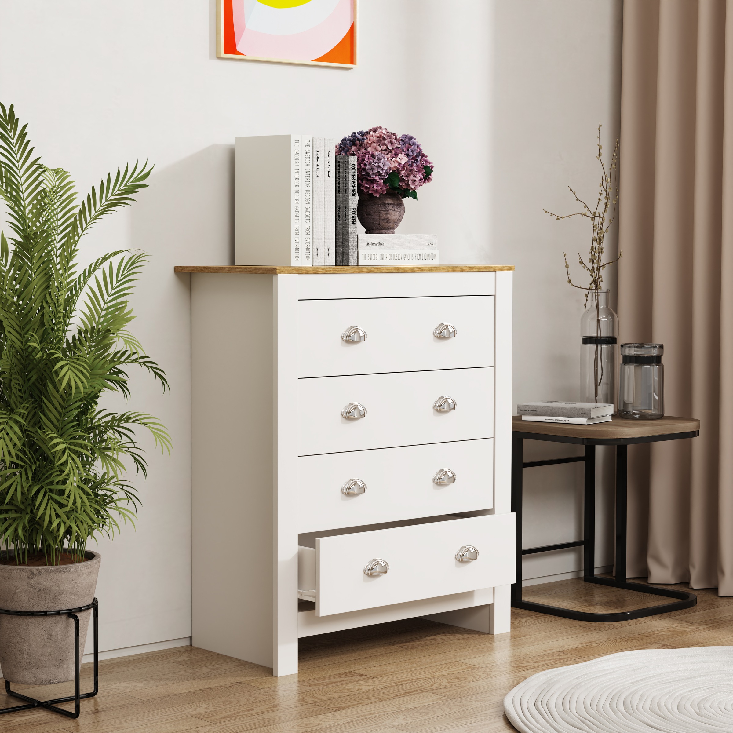 VCM Kommode »VCM Holz Kommode | Sideboard mit Schubladen | Maße ca. H. 95 x B. 79 x T. 40 cm - Balusa XL«, (VCM Balusa)