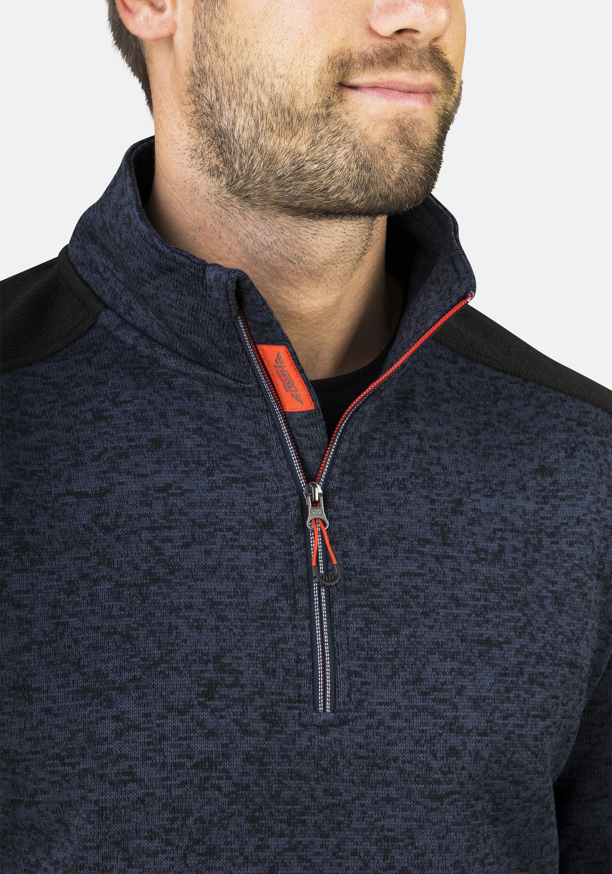Thumbnail - HERO by John Medoox Sweatjacke "KIAN Knitted Workwear Arbeits-Fleece-Strickshirt Troyer", Arbeits-Fleece-Strickshirt Tro...