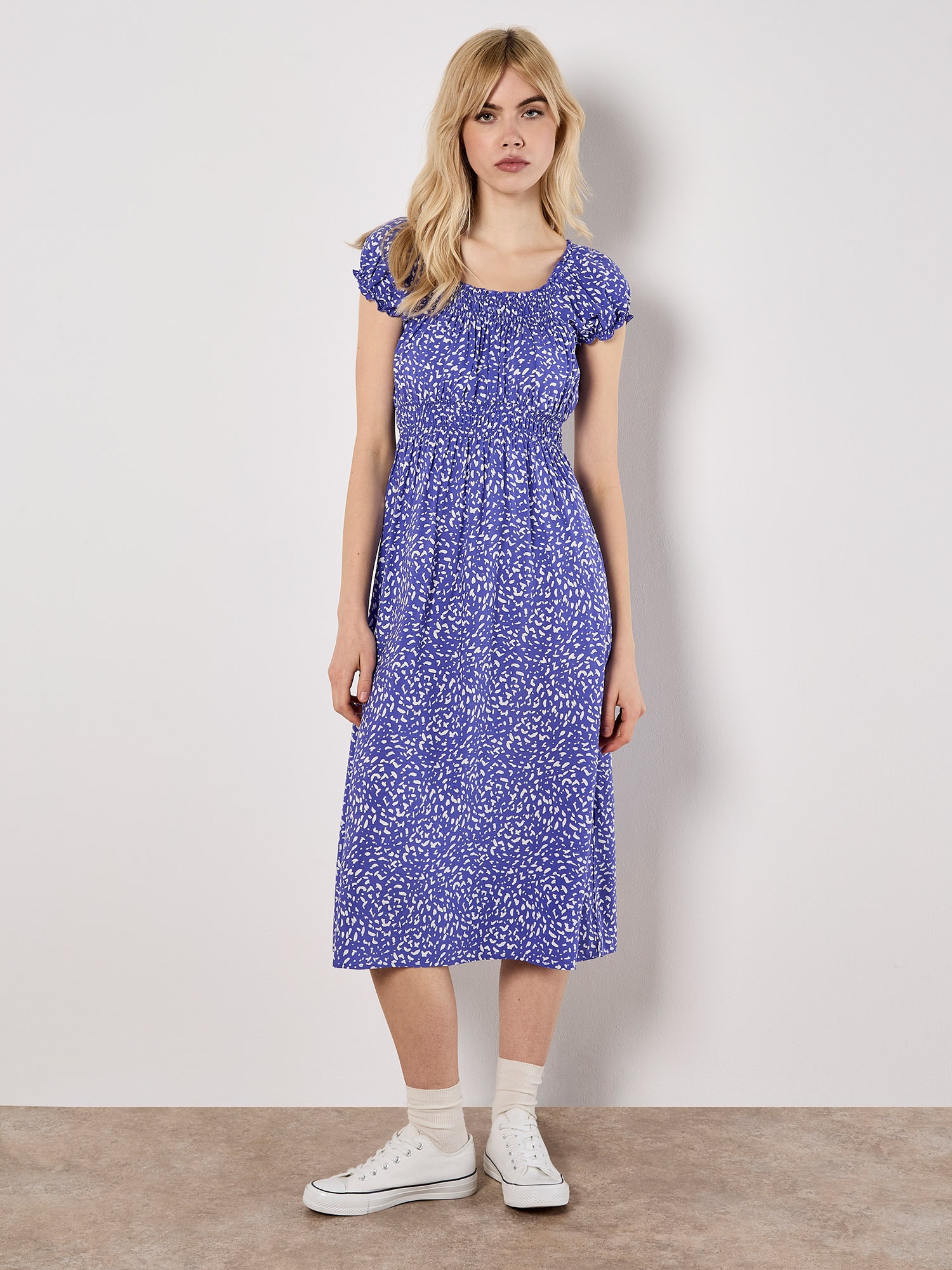 Apricot Druckkleid "Midikleid" Elastischer Bund