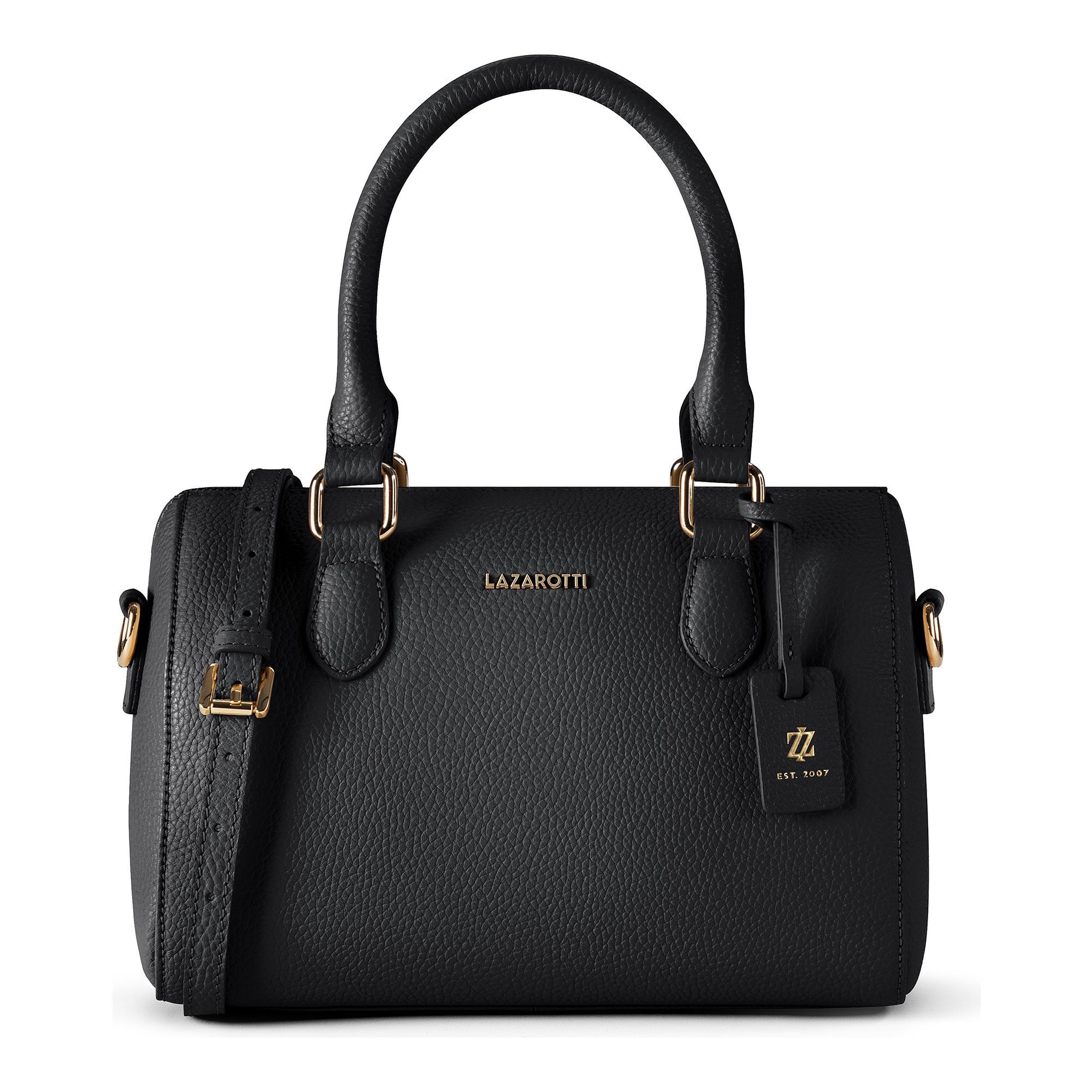 Lazarotti Henkeltasche »Bologna Leather Bowling-Bag Handtasche Crossbody Leder 26 cm«