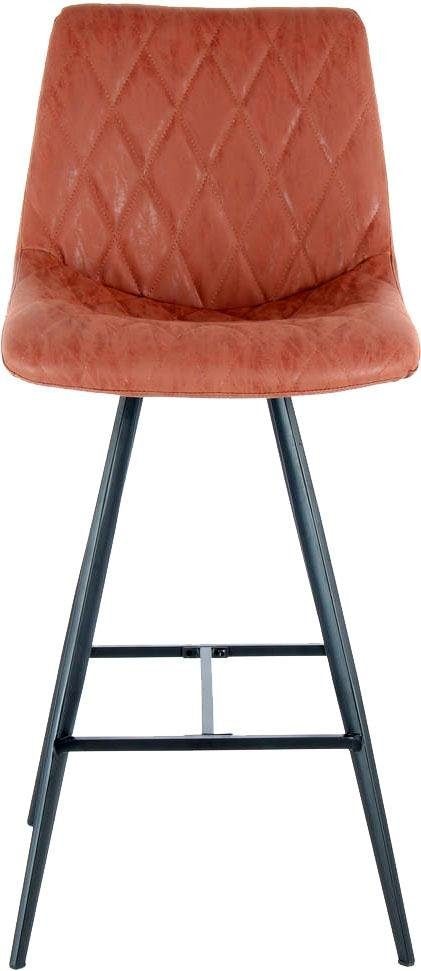 Kayoom Hochstuhl »Barstuhl Frances 425 2er-Set, stilvoller Retro-Look Barhocker«, (Set), 2 St., pflegeleicht, bequem, attraktive Lederoptik, stilvoller Retro-Look