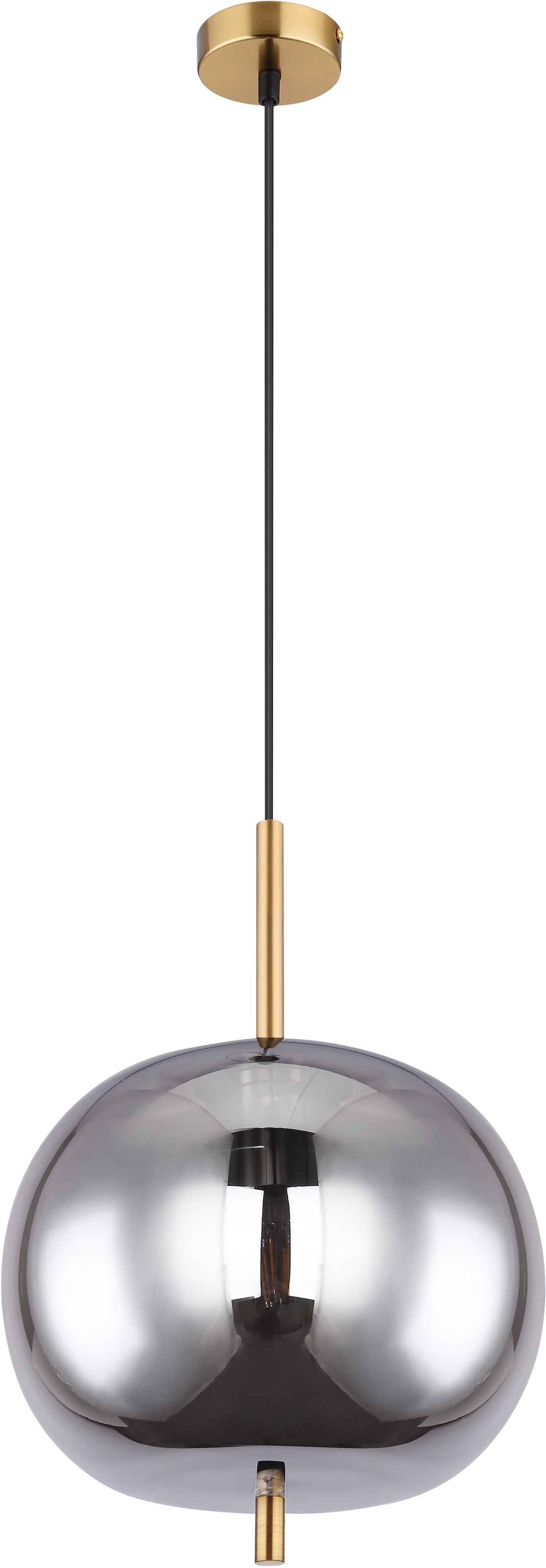 GLOBO LIGHTING Hängeleuchte »BLACKY I«, Leuchtmittel E27 | ohne Leuchtmittel, Hängelampe/Pendelleuchte/Glas rauchfarben/Höhe kürzbar/Esstisch