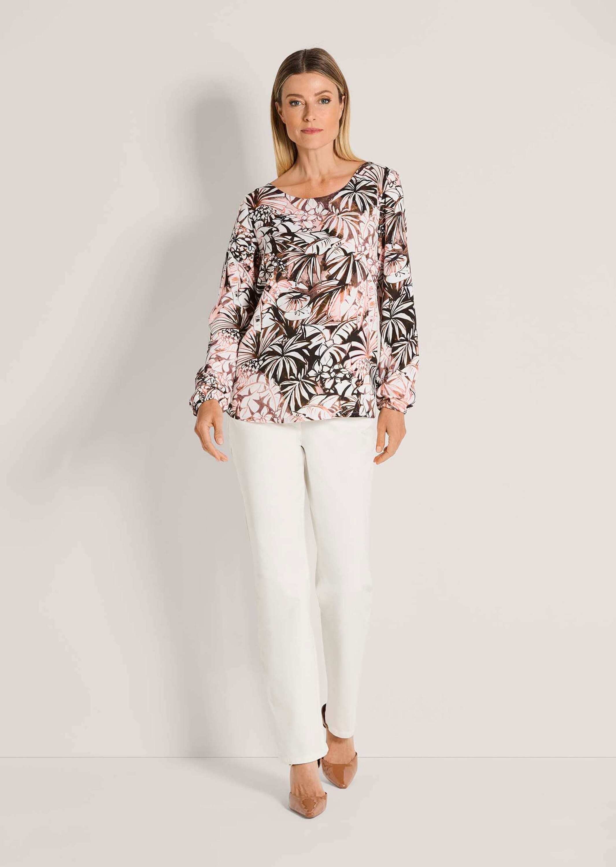 MADELEINE Langarmbluse »Bluse Langarm Bluse mit Blätterprint«