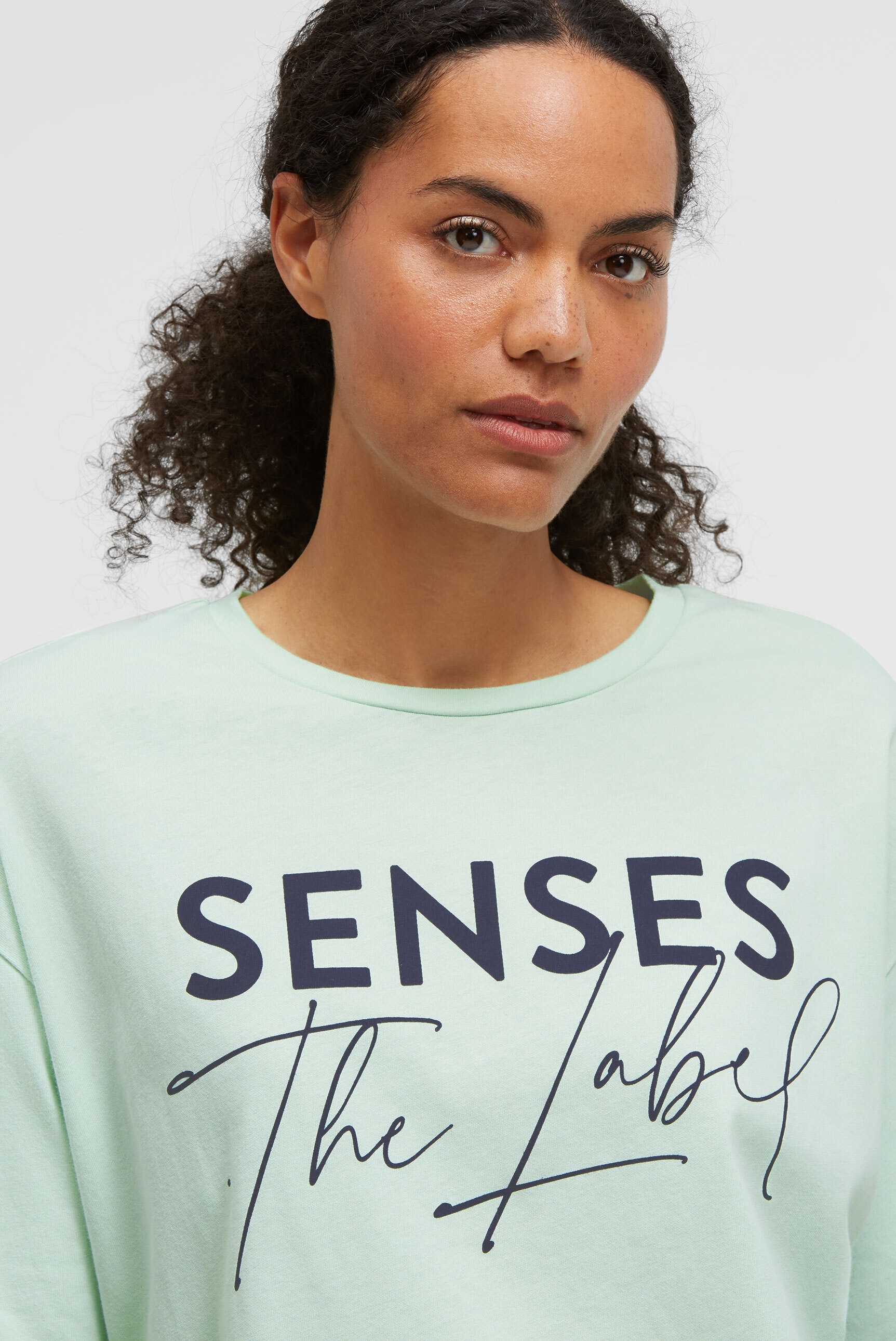 SENSES.THE LABEL Rundhalsshirt mit Bindeband am Saum