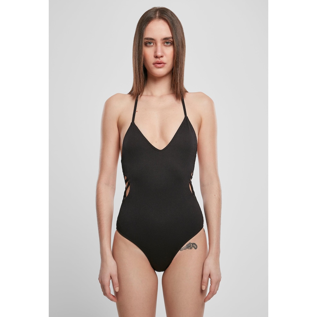 URBAN CLASSICS Monokini »Urban Classics Damen Ladies Rib Swimsuit«