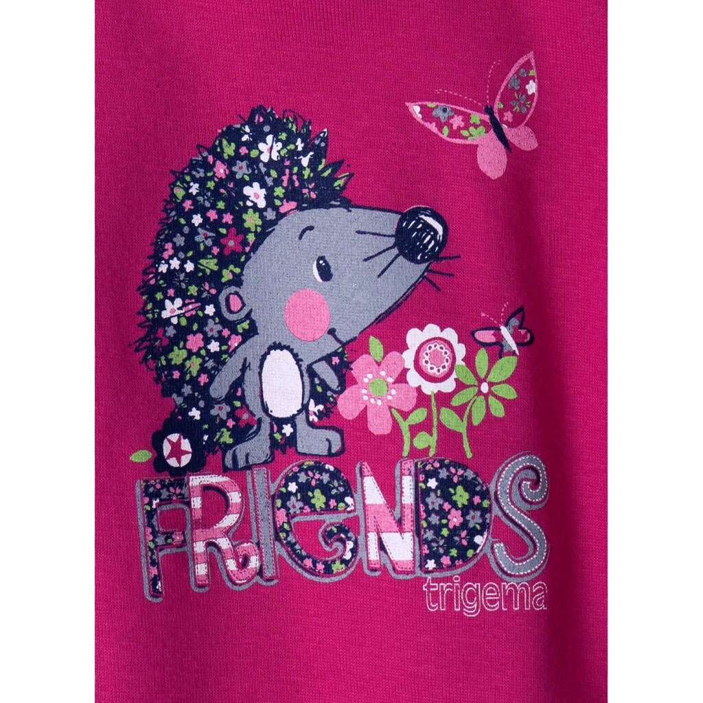 Trigema T-Shirt »TRIGEMA Baby-Shirt mit niedlichem Igel-Motiv«, (1 tlg.)