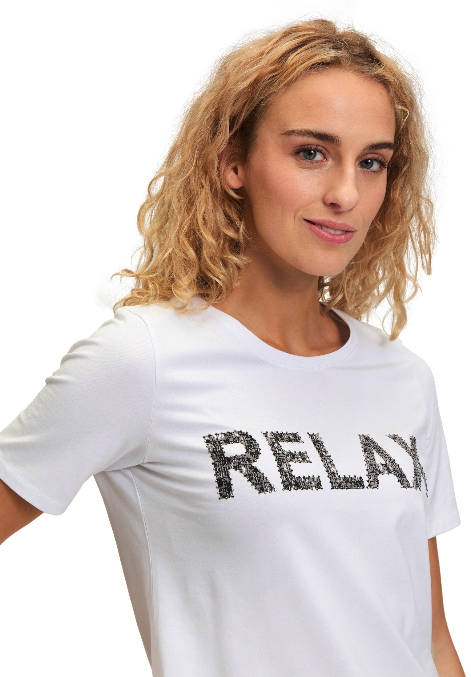 Betty Barclay Kurzarmshirt »Betty Barclay Damen Basic Shirt mit Aufdruck«, (1 tlg.), Glitzersteine