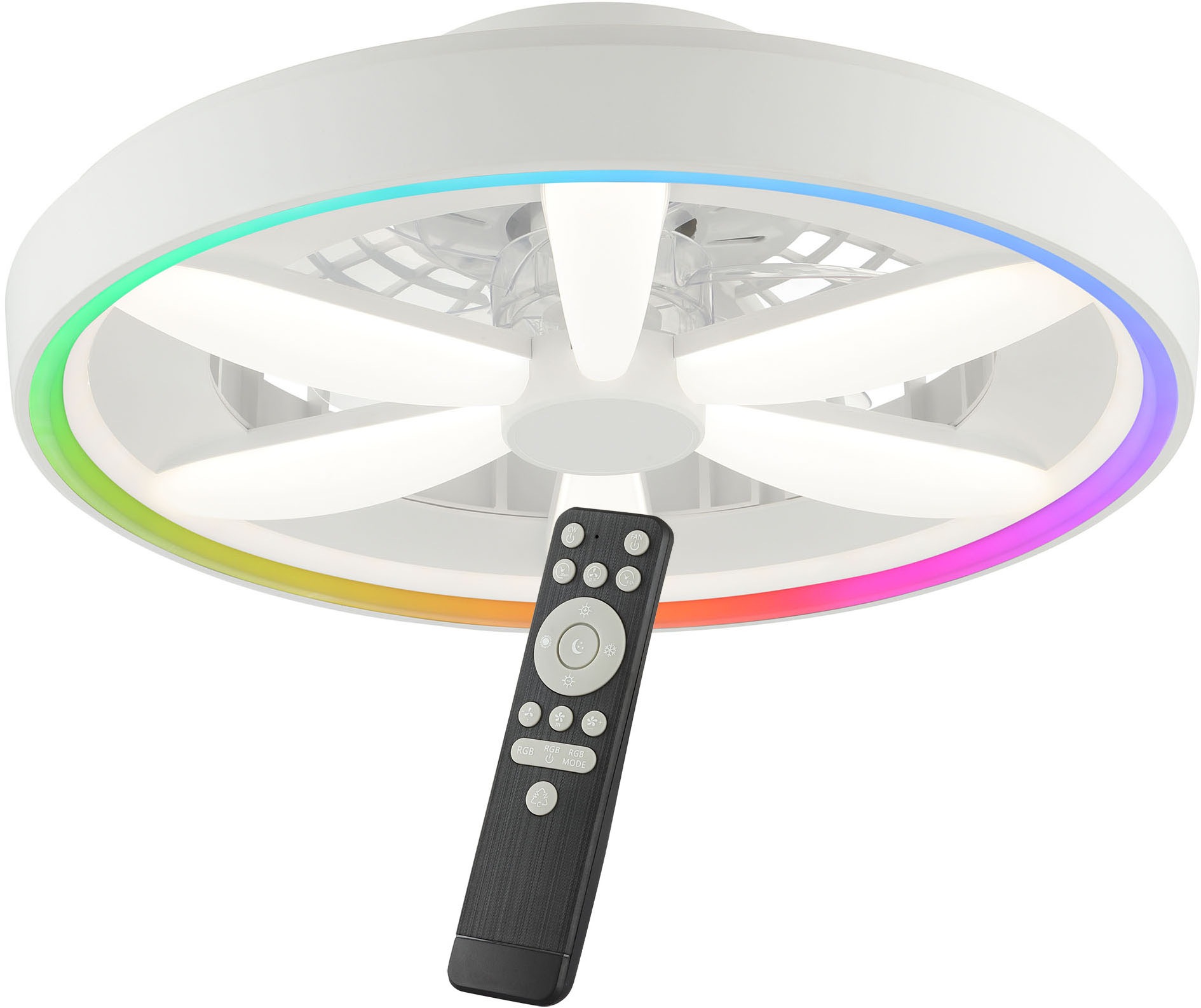 Hanseatic LED Deckenleuchte »DLV2205«, 1 flammig, Leuchtmittel LED-Modul | LED fest integriert, LED Ventilator, Ø 48 cm, 6400 lm, dimmbar, Fernbedienung