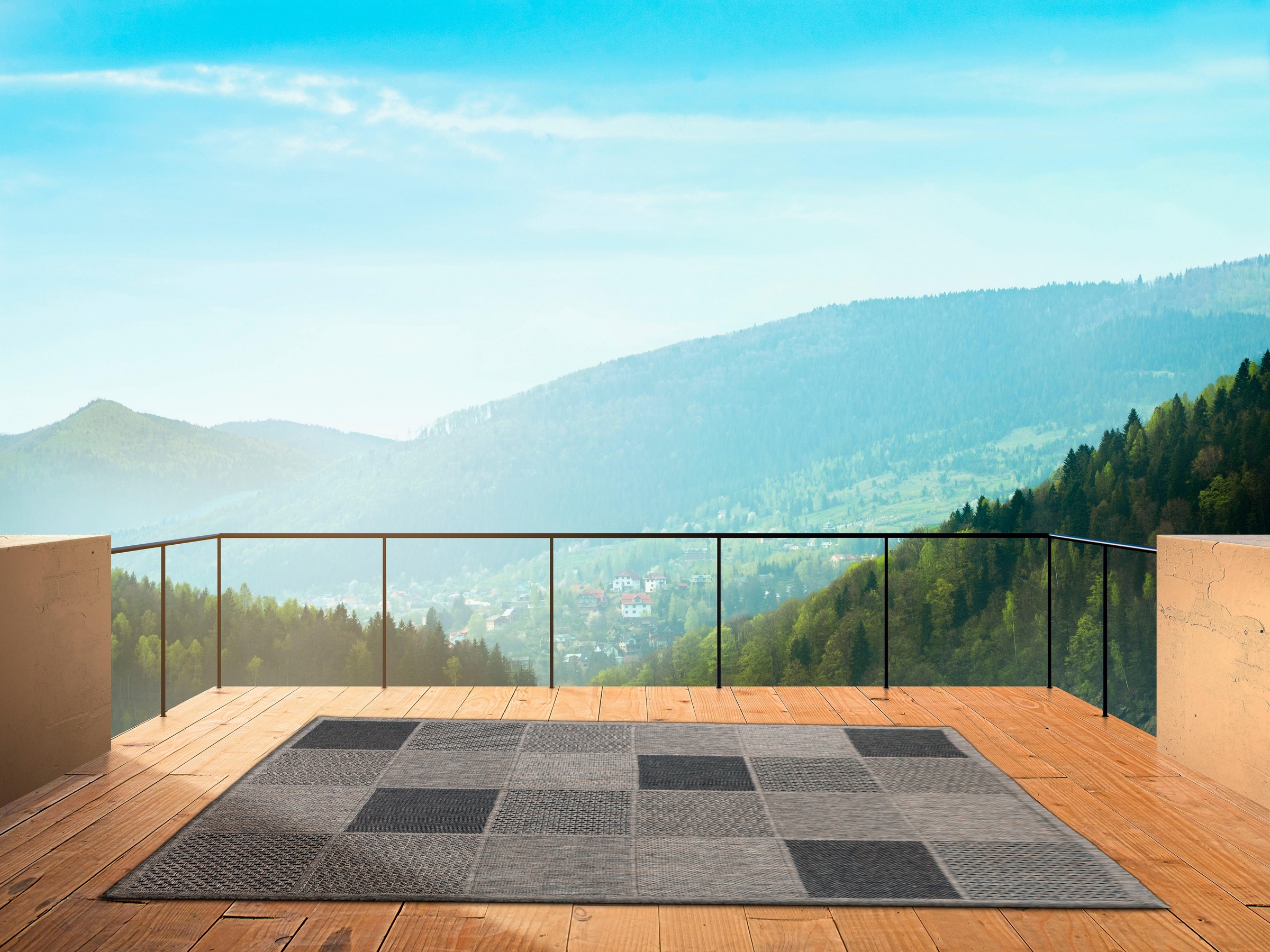 my home Teppich »Kaspar«, rechteckig, 5 mm Höhe, Innen-und Outdoor geeignet, Wohnzimmer