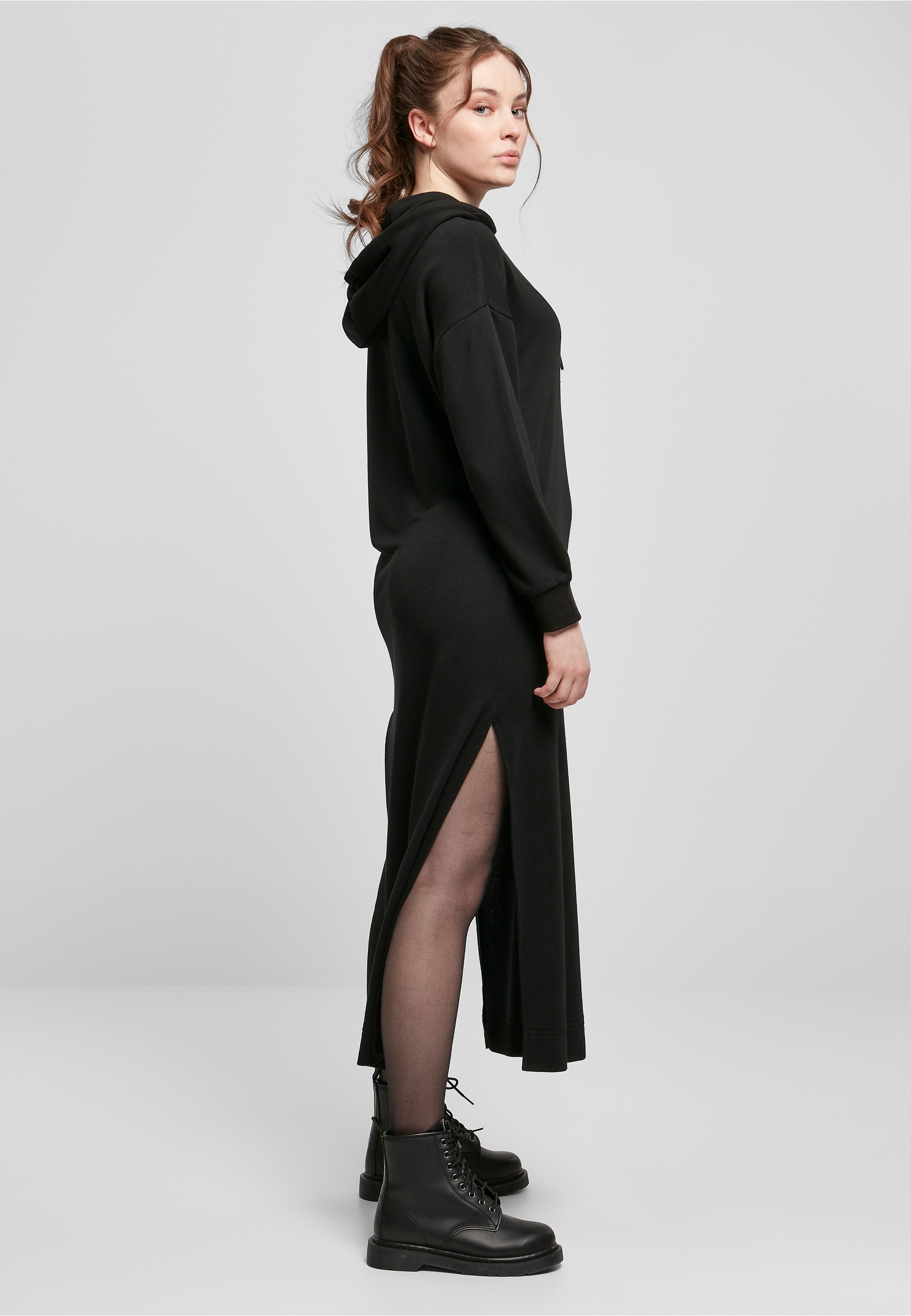 URBAN CLASSICS Shirtkleid »Urban Classics Damen Ladies Modal Terry Long Hoody Dress« 1 Stk. tlg.