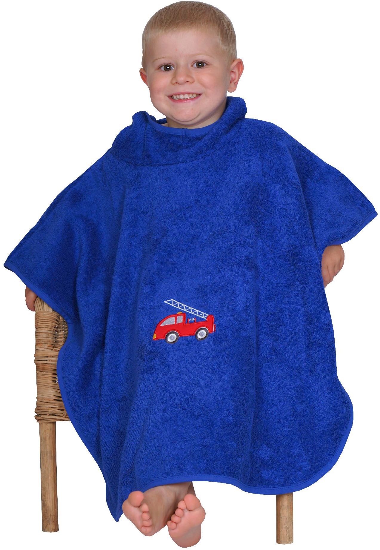 Wörner Badeponcho "Feuerwehr royalblau" maschinenwaschbar, trocknergeeignet