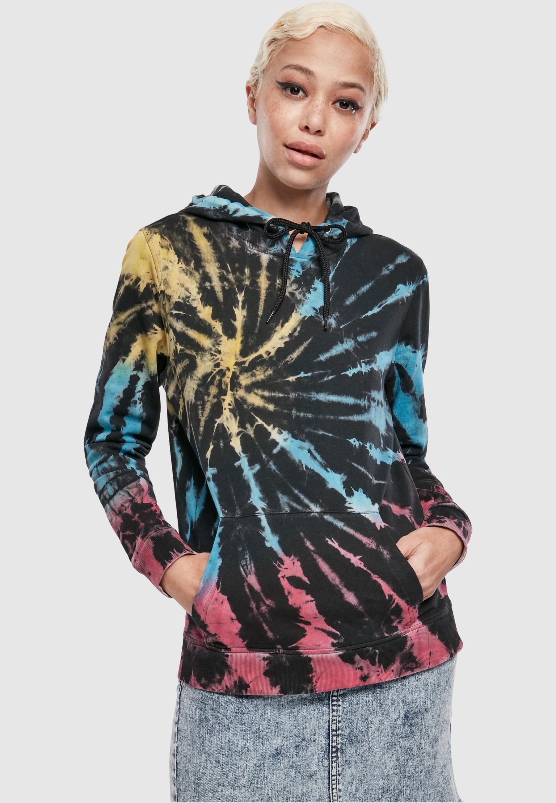 URBAN CLASSICS Kapuzenpullover »Urban Classics Damen Ladies Tie Dye Hoody«, (1 tlg.)