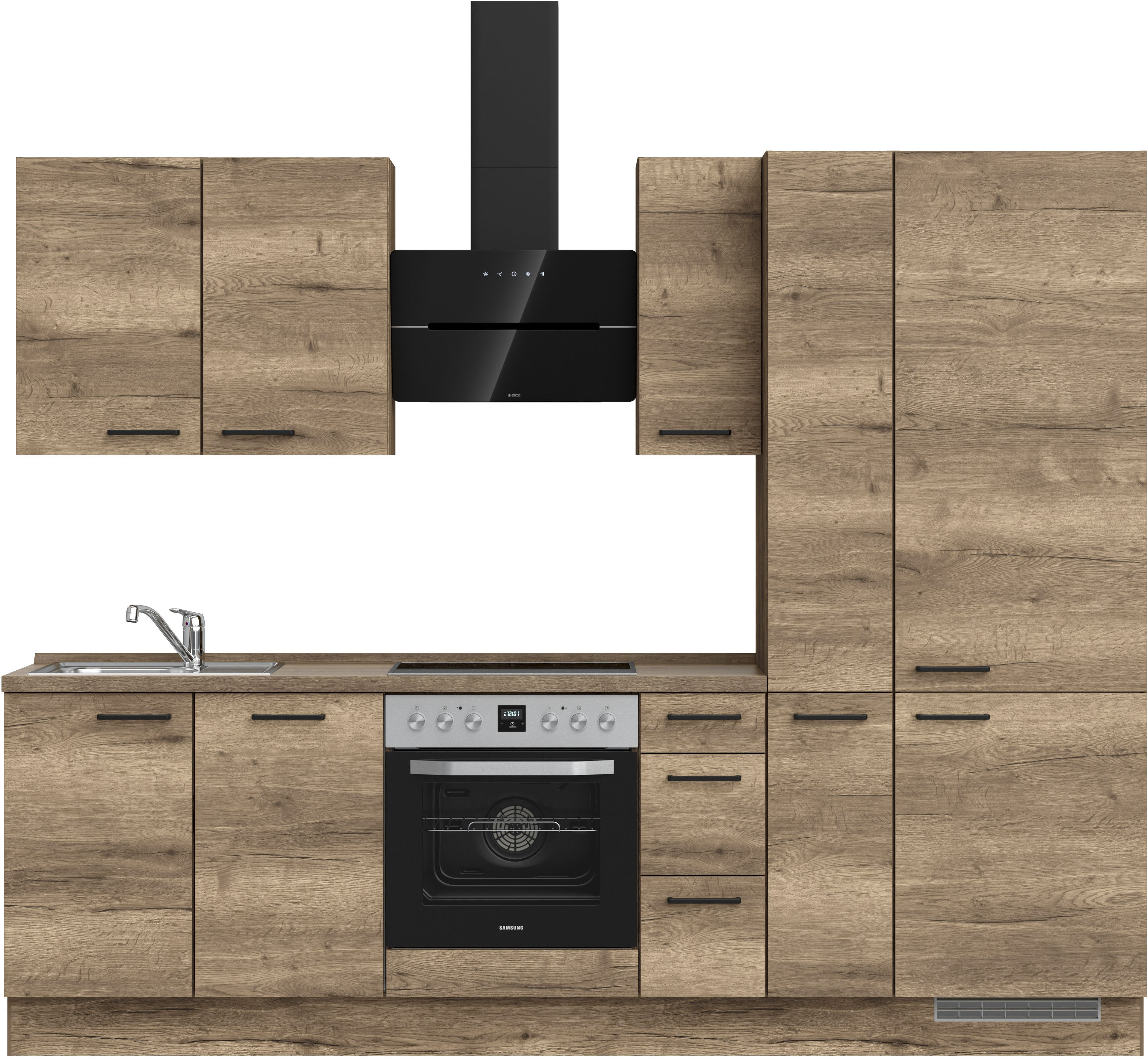 nobilia Küchenzeile ""Structura II", NEU: individuell anpassbar mit gratis Profi-Beratung" vormontiert, Breite 270 cm, Ausrichtung wählbar, wahlw. mit E-Geräten