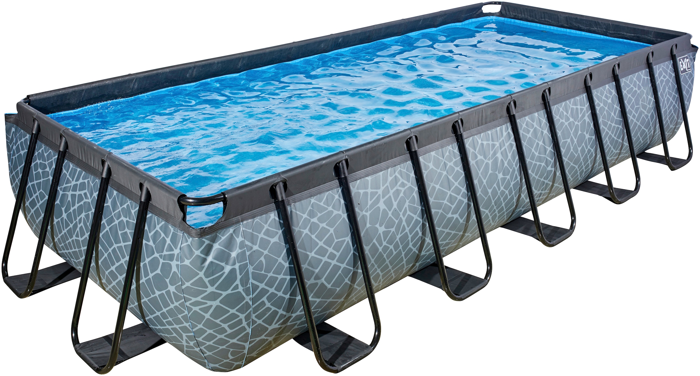 EXIT Framepool, (Set, 3 tlg.), LxBxH: 540x250x100 cm, inkl. Filterpumpe und Sicherheitsleiter