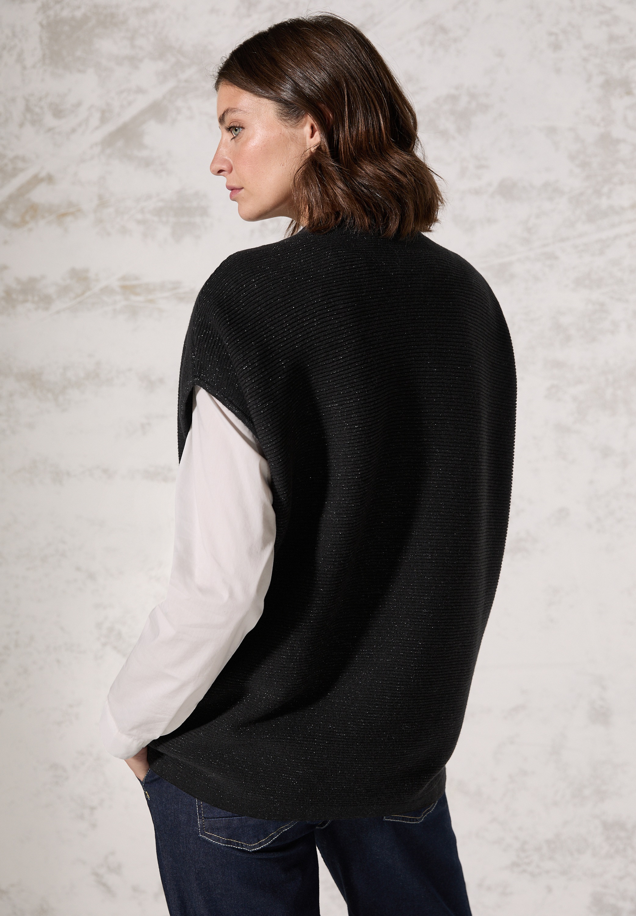 Cecil Stehkragenpullover, mit Struktur-Muster