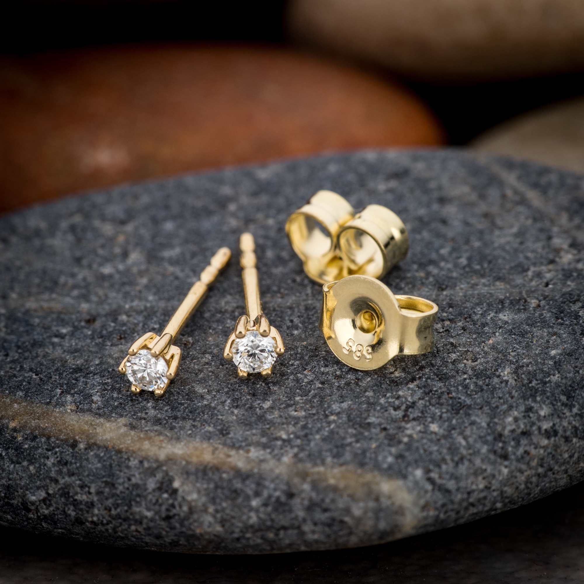 Orolino Paar Ohrstecker »Gold 585 mit 2x Brillant zus. 0,10ct.«