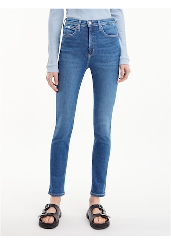 Skinny-fit-Jeans »HIGH RISE SKINNY«, mit Calvin Klein Leder-Brandlabel hinten am Bund