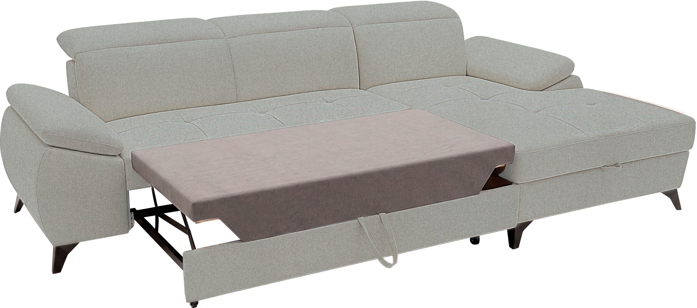 exxpo - sofa fashion Ecksofa inkl. Bettfunktion und Bettkasten,toller Sitzkomfort, Steppung im Sitz