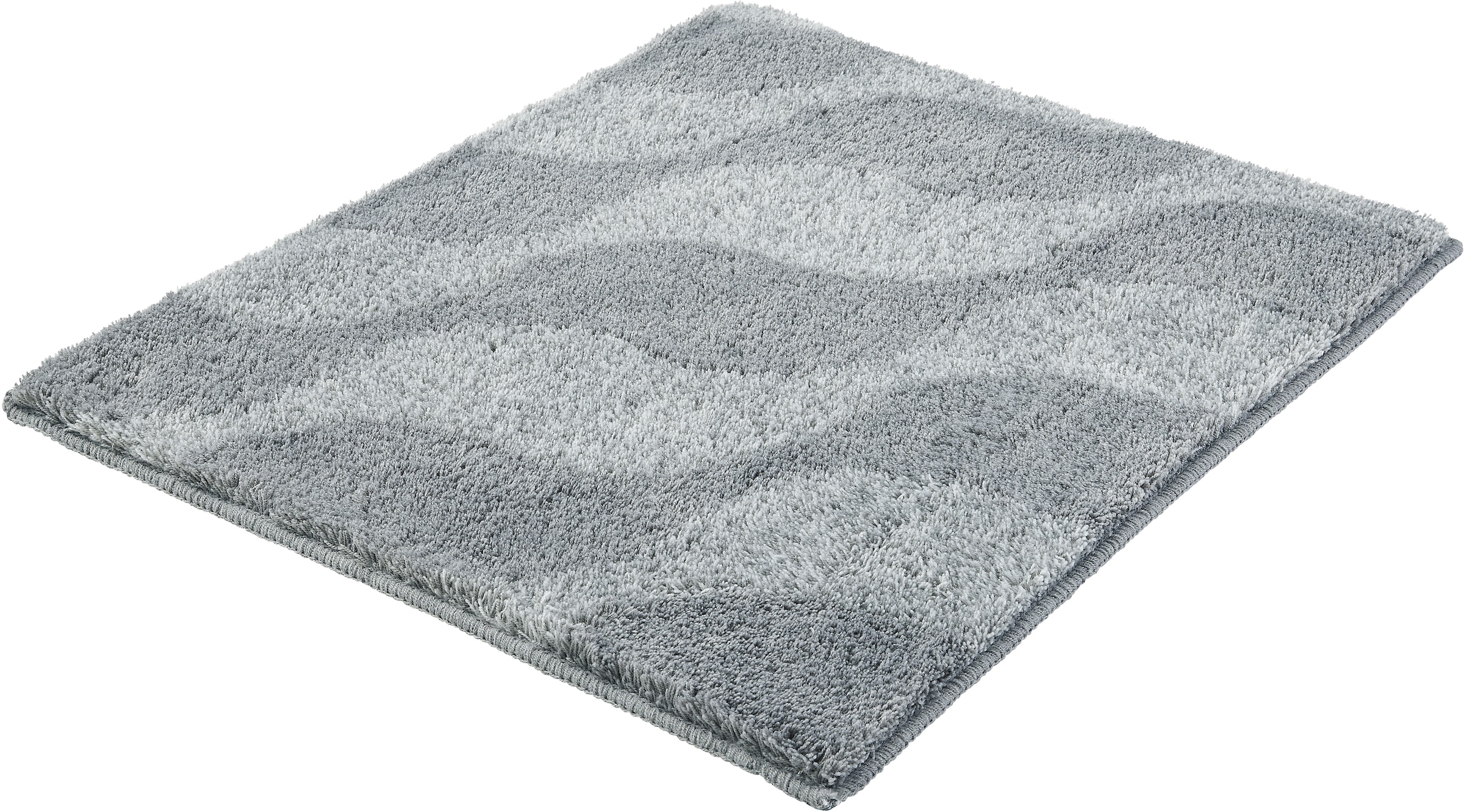 Badematte KLEINE WOLKE, H:15mmanthrazit, Polyacryl, Badematten, "»Onda«", Badteppich, modernes Ton in Ton Wellendesign, flauschig