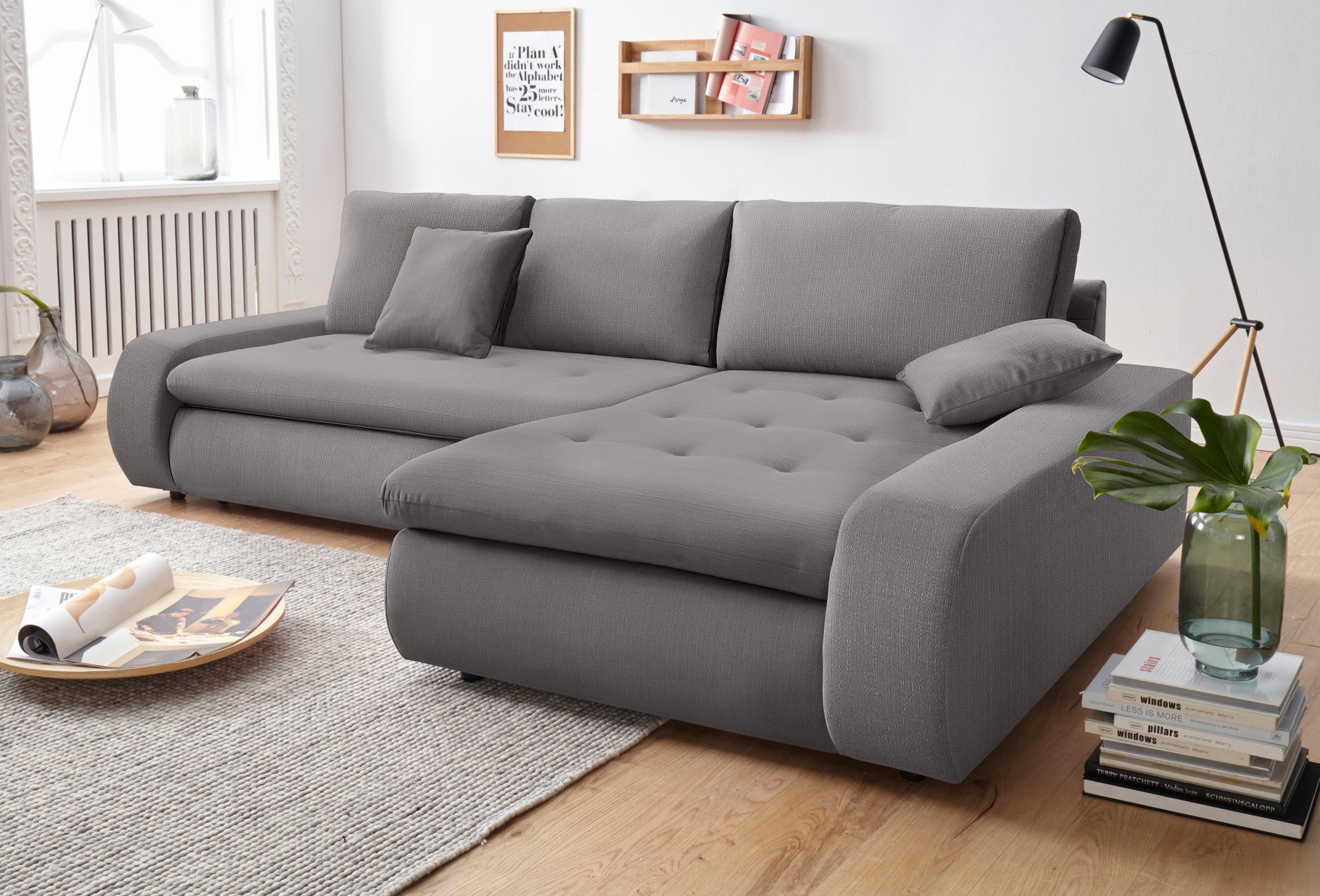 TRENDMANUFAKTUR Ecksofa »Indie II, tolle Detailverarbeitung, bequem und komfortabel im Sitz«, XL und XXL, wahlweise mit Bettfunktion, L-Form