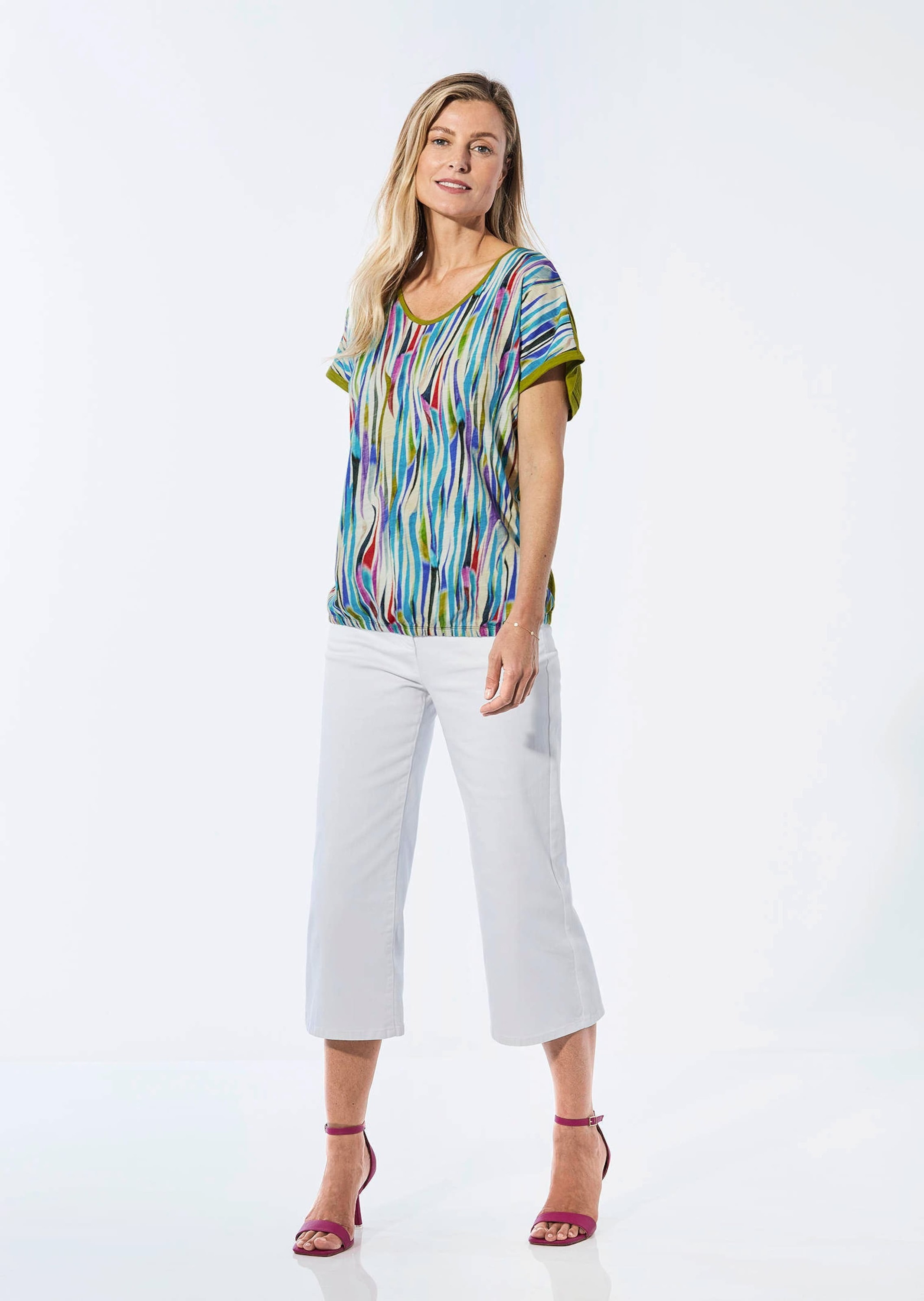 GOLDNER Kurzarmshirt "Kurzgröße Shirt aus Effektgarn" günstig online kaufen