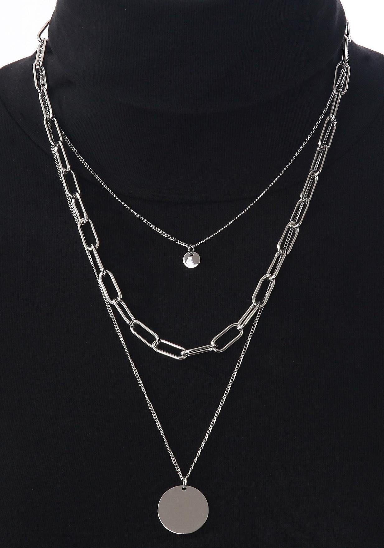 J.Jayz Collier-Set »2-reihige Layering Gliederkette mit runden Anhängern«,  (Set, 2 tlg.) online kaufen | BAUR