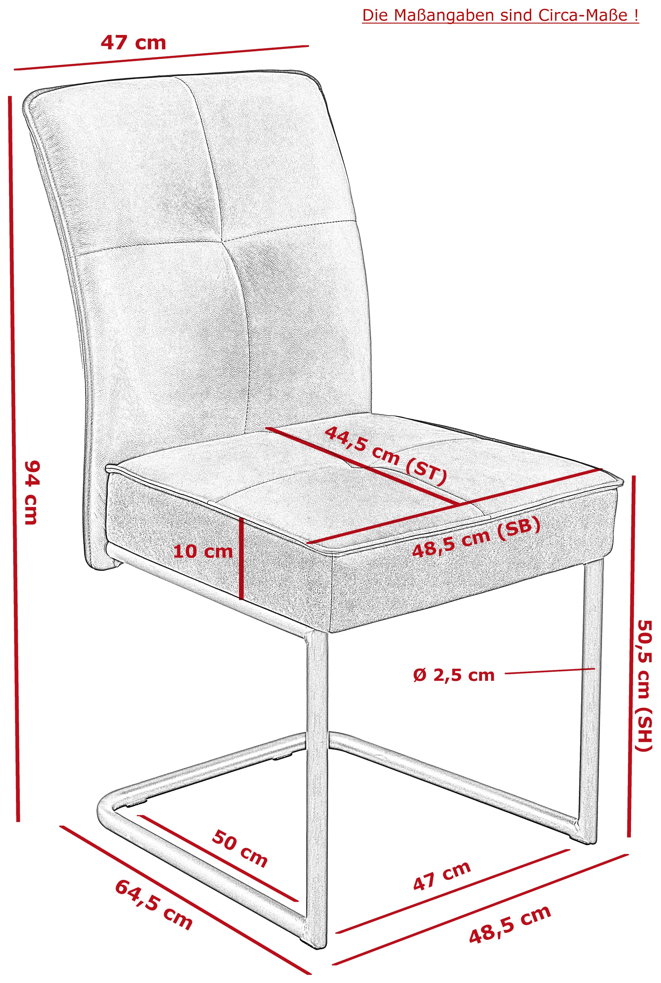 OTTO home Esszimmerstuhl »OREGON« (Set) 2 Stk.XL-Breite, Federkorb, Materialkombination, Echtleder, 140kg belastbar