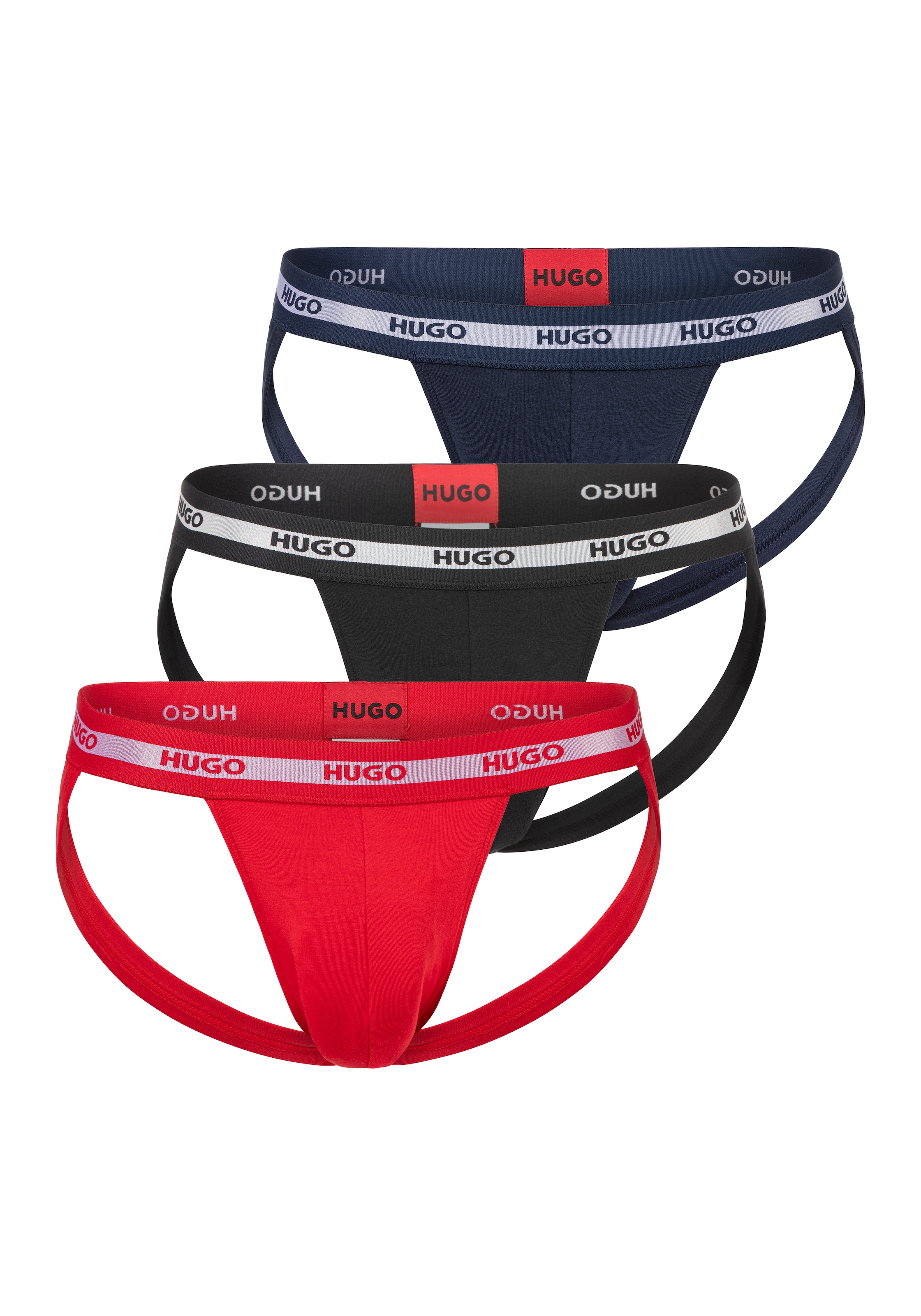 HUGO Underwear String »JOCKSTR TRIPL PLANET«, (Packung, 3 St.), mit Hugo-Logomuster