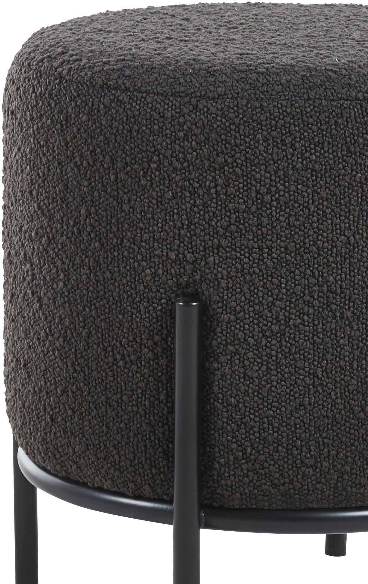 Thumbnail - SalesFever Polsterhocker "Komfortabler Polsterhocker" mit Design-Gestell aus schwarzem Metall