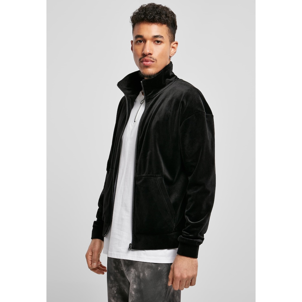 URBAN CLASSICS Strickfleecejacke »Urban Classics Herren Velvet Jacket«, (1 St.), ohne Kapuze