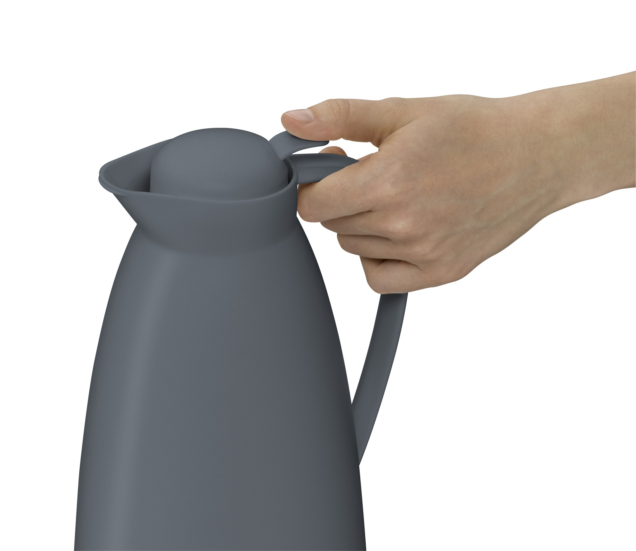 Alfi Isolierkanne »ECO, mit Hartglaseinsatz« 1 l 1 Stk. tlg. 12h heiß & 24h kalt, Drehverschluss mit bequemem Druckknopf