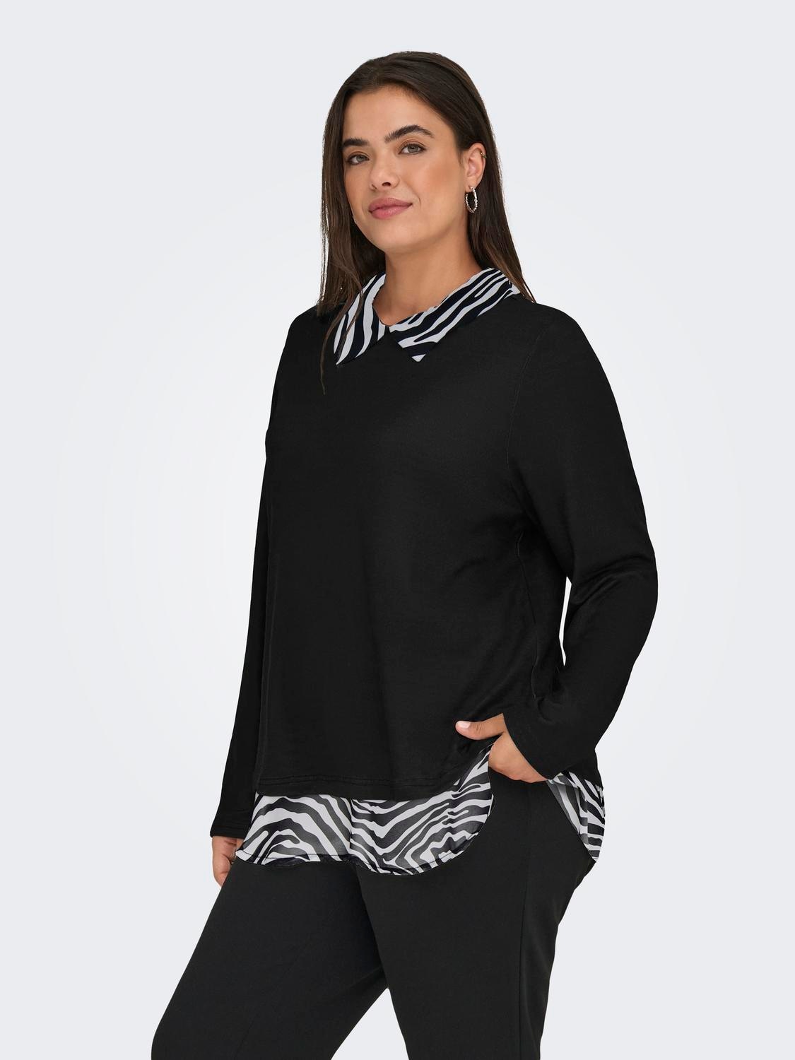 ONLY CARMAKOMA Blusenshirt "CARALBA LS MIX TOP JRS" günstig online kaufen