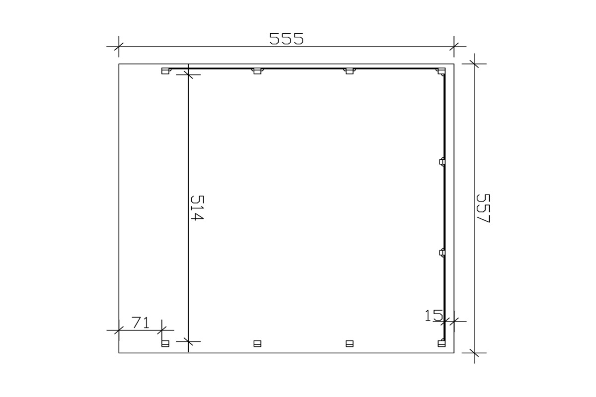 Skanholz Doppelcarport »Friesland Set 3«, Fichtenholz, 514 cm, dunkelgrau
